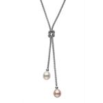Load image into Gallery viewer, Sterling Silver Double Drop Pearl Tie
