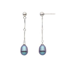 Load image into Gallery viewer, Sterling Silver Hanging earrings with Single Pearl
