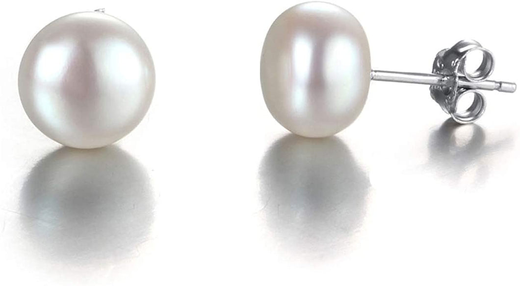 Large 9-10mm Pearl with Sterling Silver backing