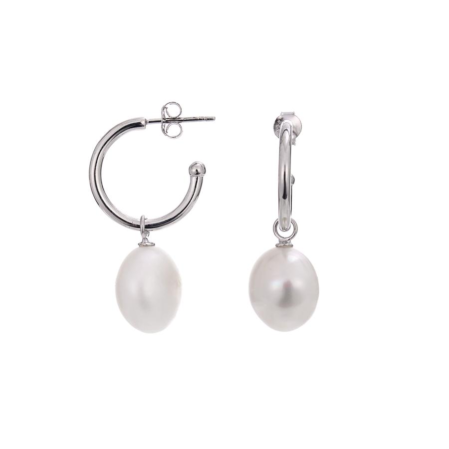 Exquisite Sterling Silver & Freshwater Cultured Pearl Dangling Earring