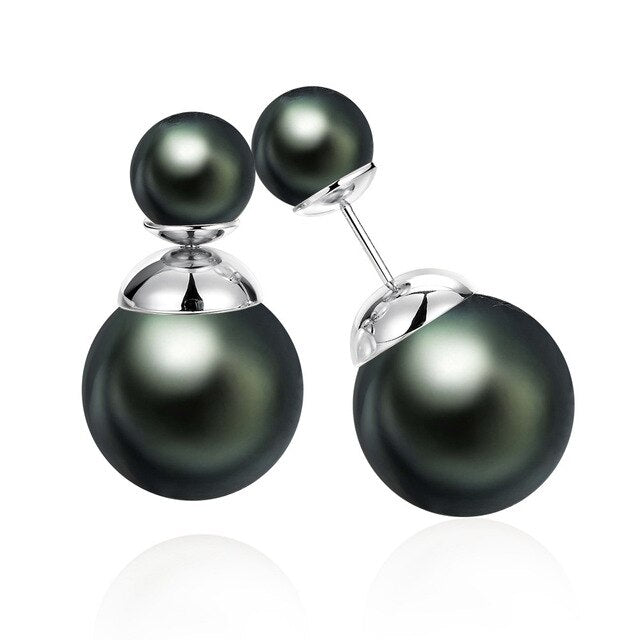 Large Double sided Mother of Pearl Earrings