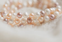 Load image into Gallery viewer, Long Pink/White/Purple 7-8mm Pearl 90&quot; Strand
