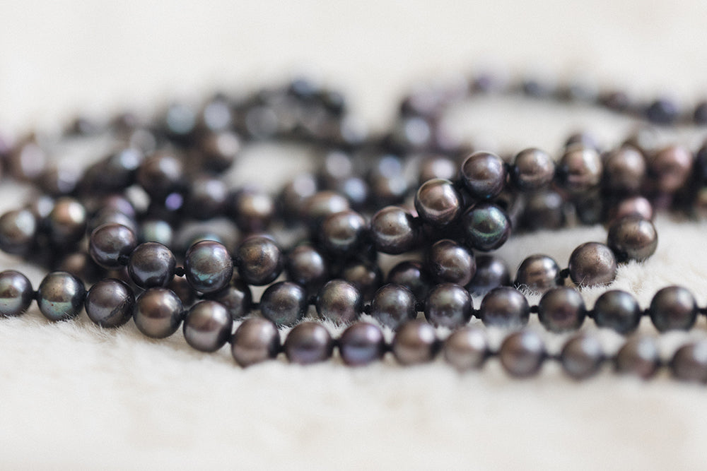 Black Baroque Pearl 7-8mm Strand