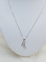 Sterling Silver Heel With Swarovski Crystals  on Silver Chain