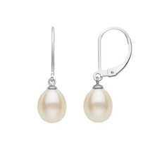 Load image into Gallery viewer, Silver Leaver Back Earring with Single Pearl
