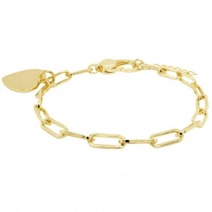 Gold Plated Brass, Open Hearts Bracelet